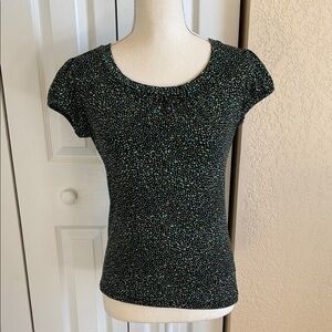 Worthington Short Sleeve Top with Multicolor Dots